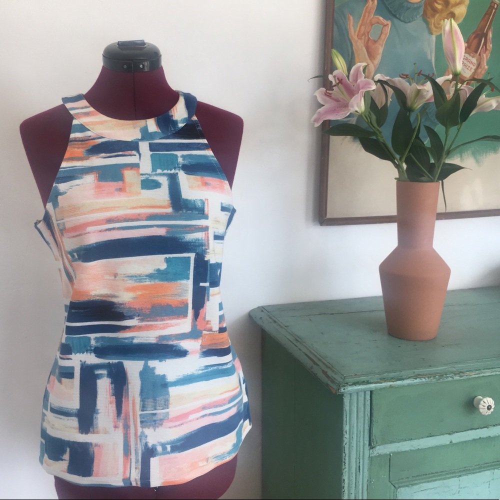 nwt DELETTA from ANTHROPOLOGIE art print knit